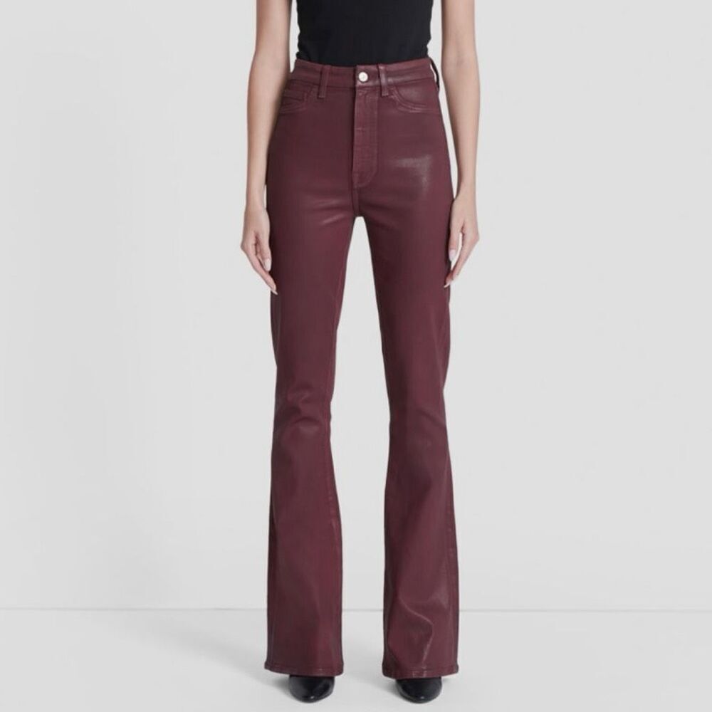 7 for All Mankind Coated Slim Bootcut Jeans New with tags size 25 Burgundy